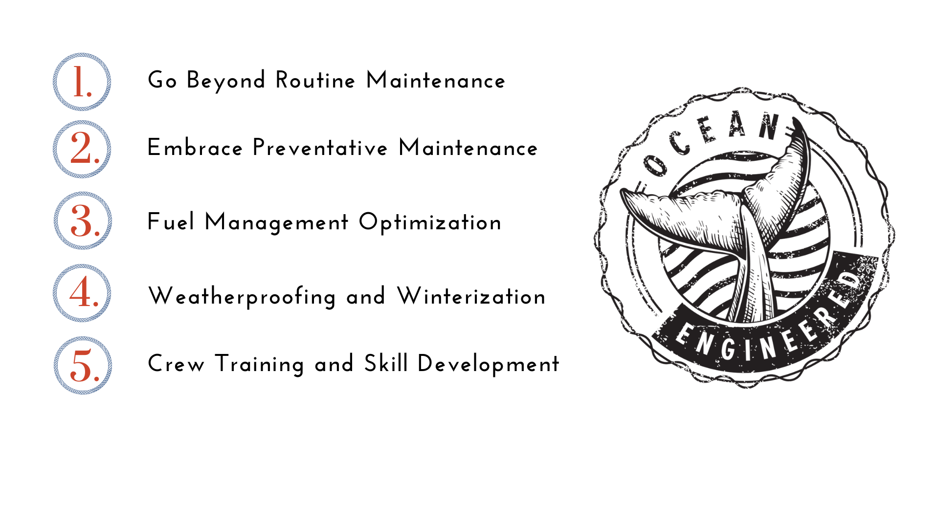 1. Go beyond routine maintenance
2. Embrace preventative maintenance
3. Fuel management optimization
4. Weatherproofing and Winterization
5. Crew training and Skill Development